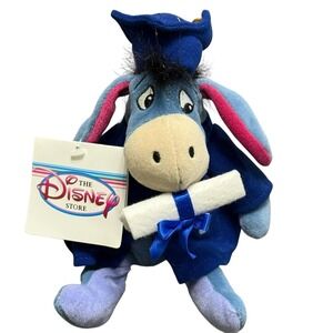 Disney Store Eeyore Graduation Plush Winnie Pooh Donkey Stuffed Toy